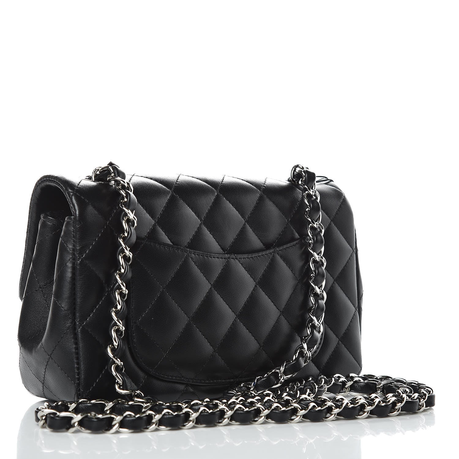 Chanel Lambskin Quilted Mini Rectangular Flap Black 3 of 8