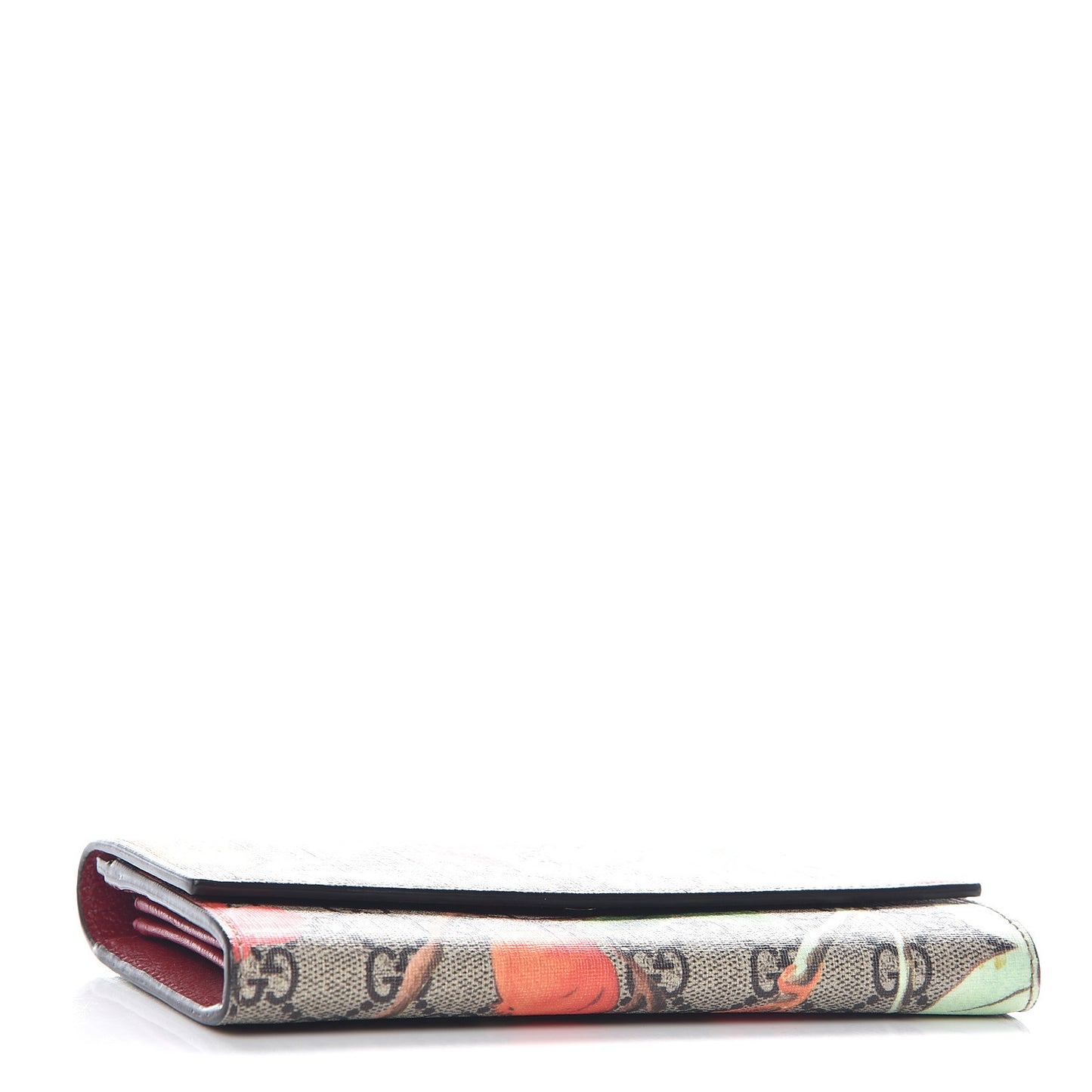 GG Supreme Monogram Tian Continental Wallet Beige Multicolor Red