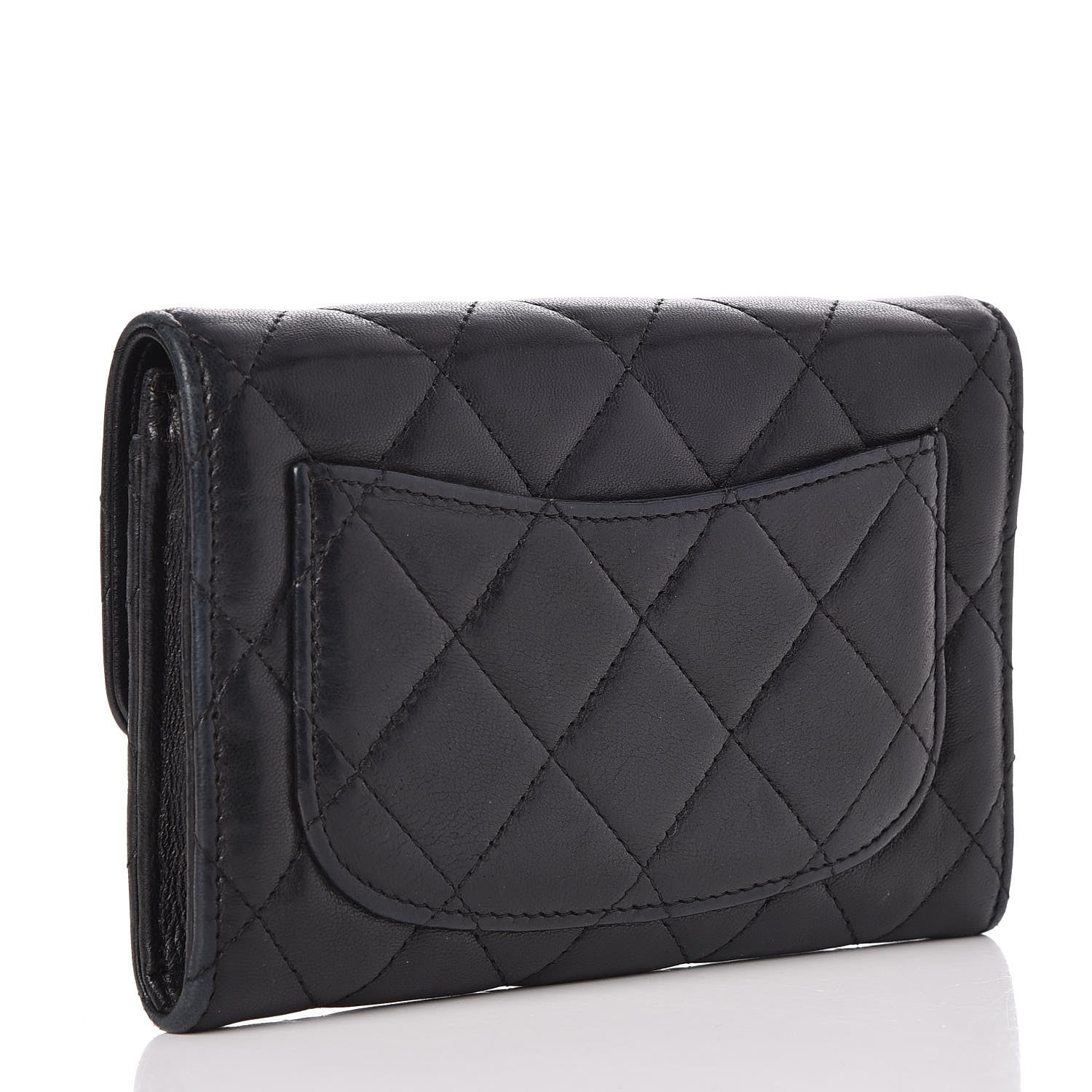Chanel Lambskin Quilted Small Flap Wallet Black 3 of 9