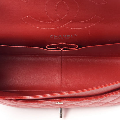 Chanel Caviar Quilted Jumbo Double Flap Red 7 of 10