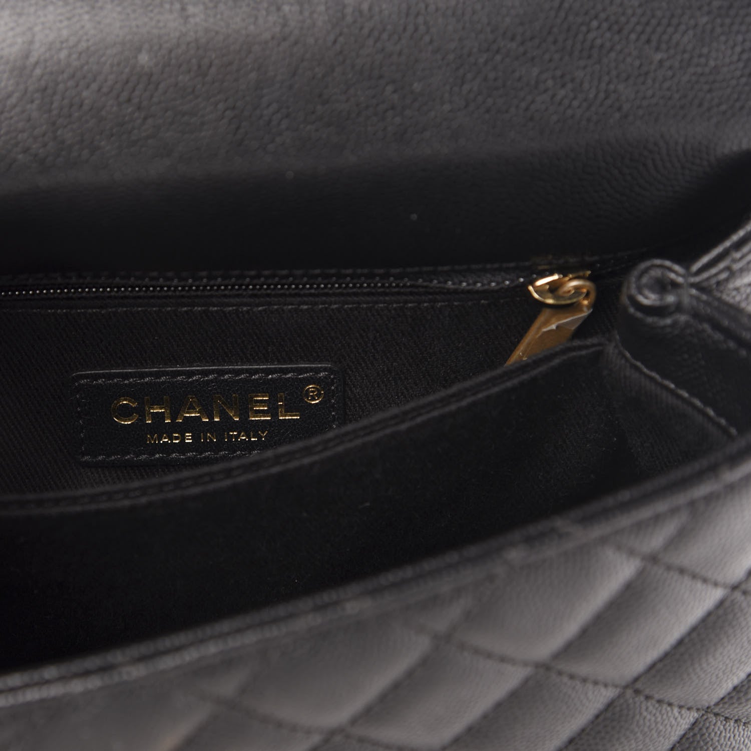 Chanel Caviar Lizard Embossed Quilted Mini Coco Handle Flap Black 6 of 10