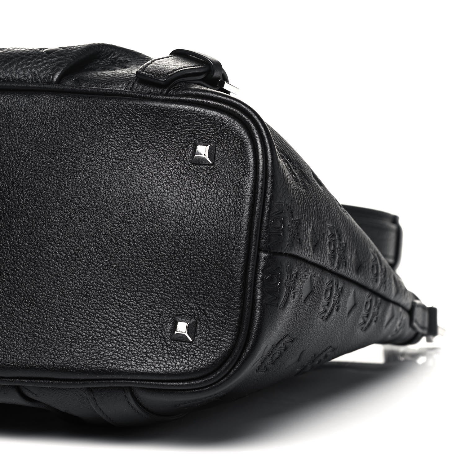 MCM Calfskin Ottomar Monogram Tote Black 6 of 9