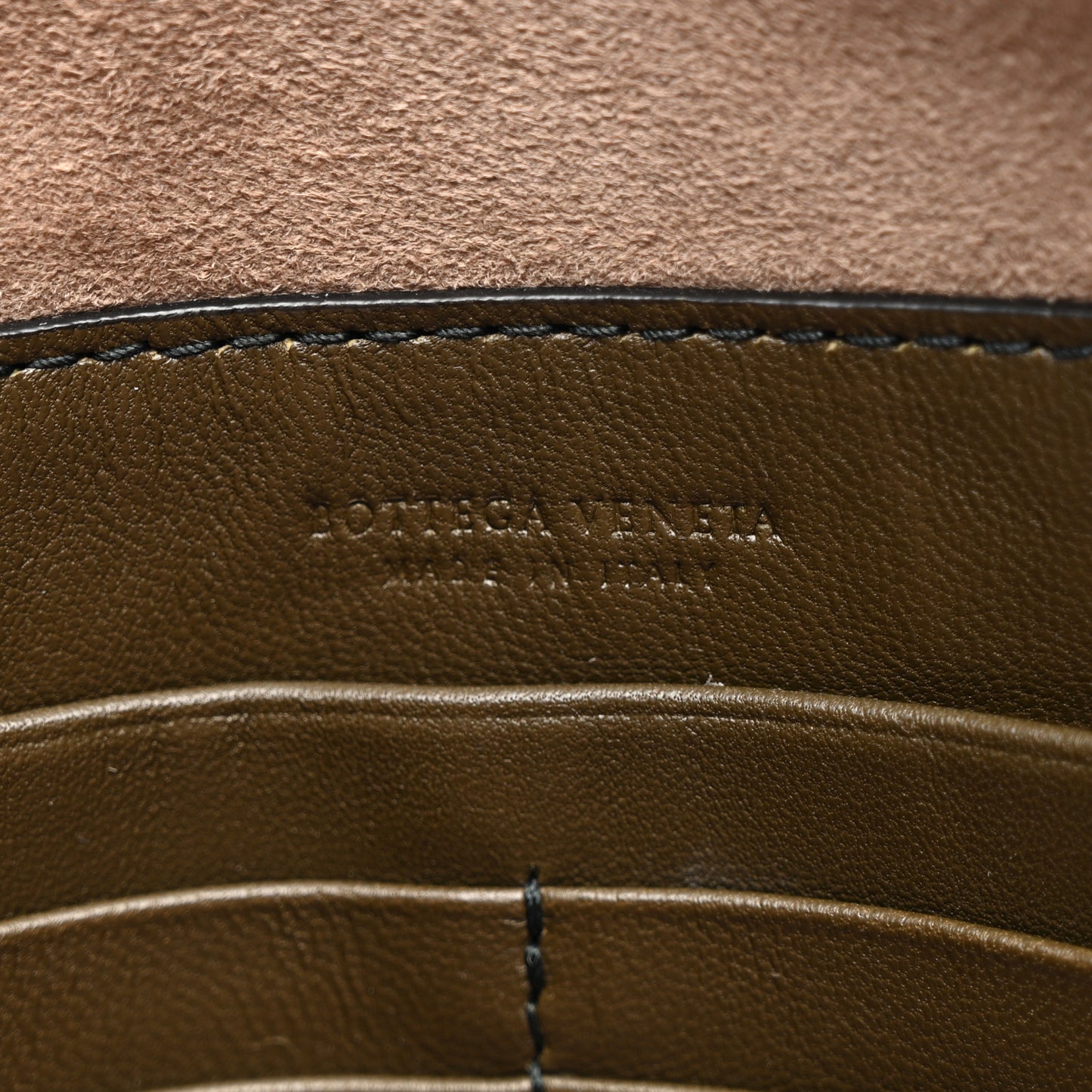 Nappa Intrecciato Palio Fringe Chain Pouch Moss