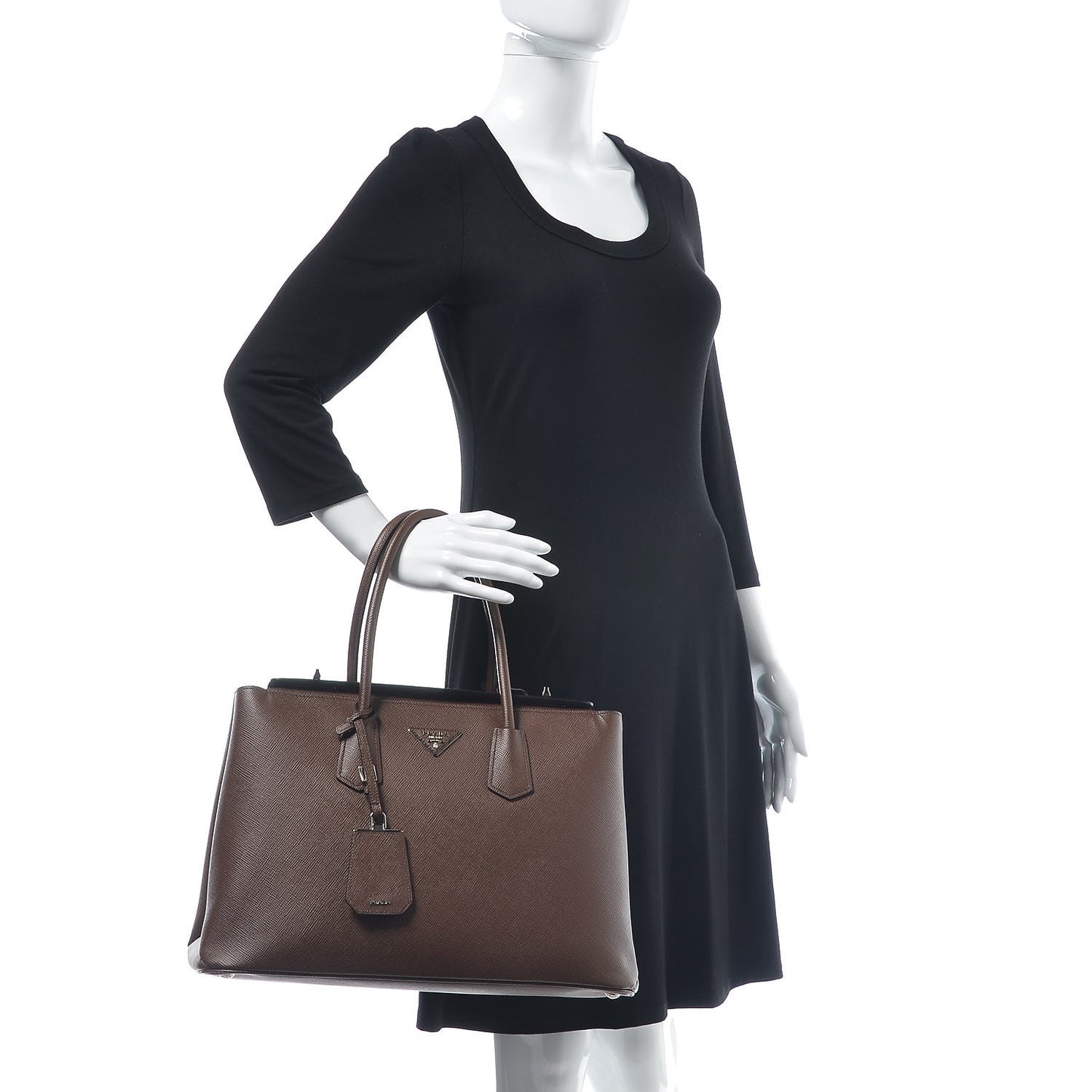 Saffiano Cuir Twin Tote Cocoa