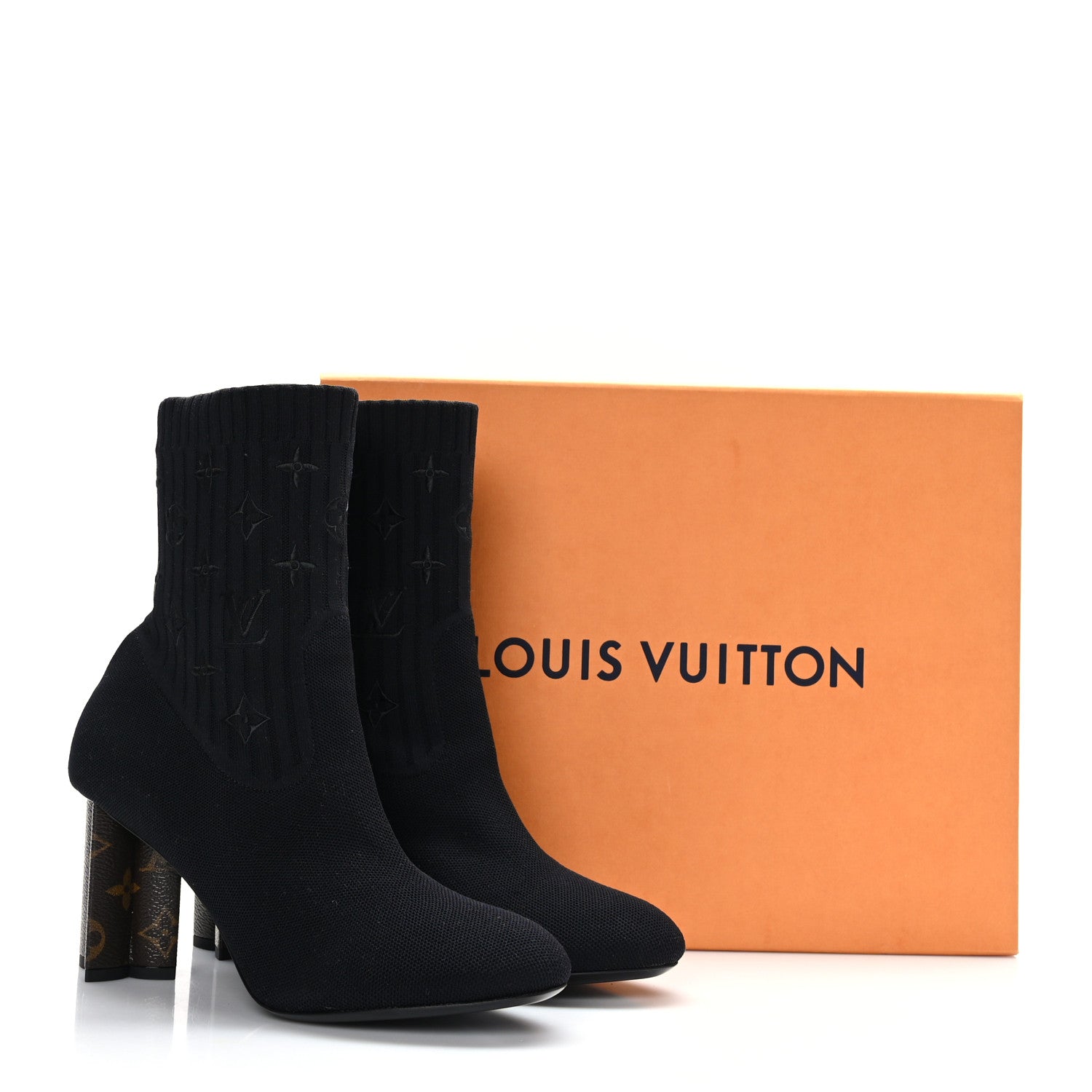 Louis Vuitton Monogram Stretch Fabric Silhouette Ankle Boots 41 Black 7 of 7