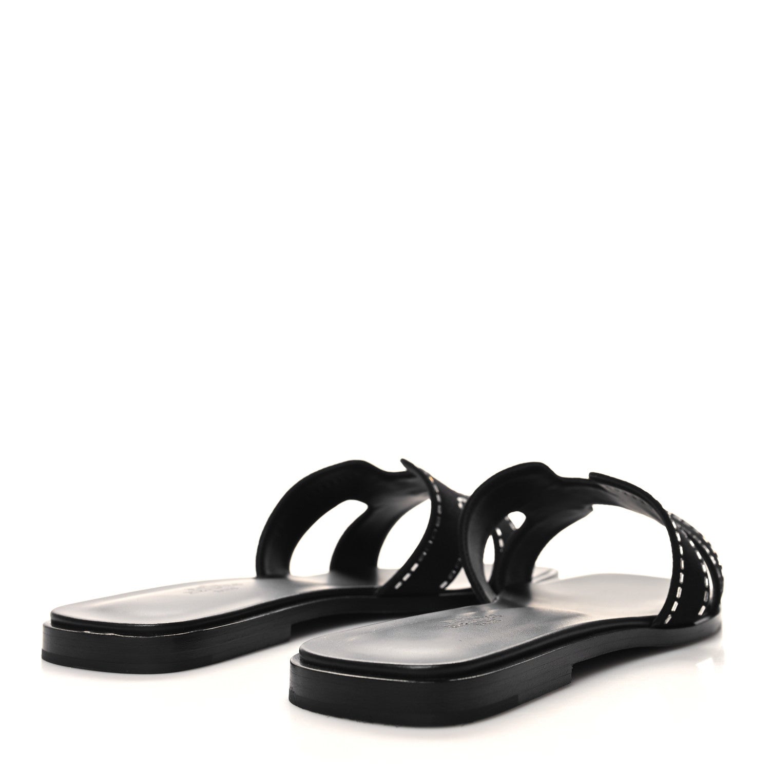 Hermes Suede Goatskin Crystal Embellished Oran Sandals 40 Black 4 of 9
