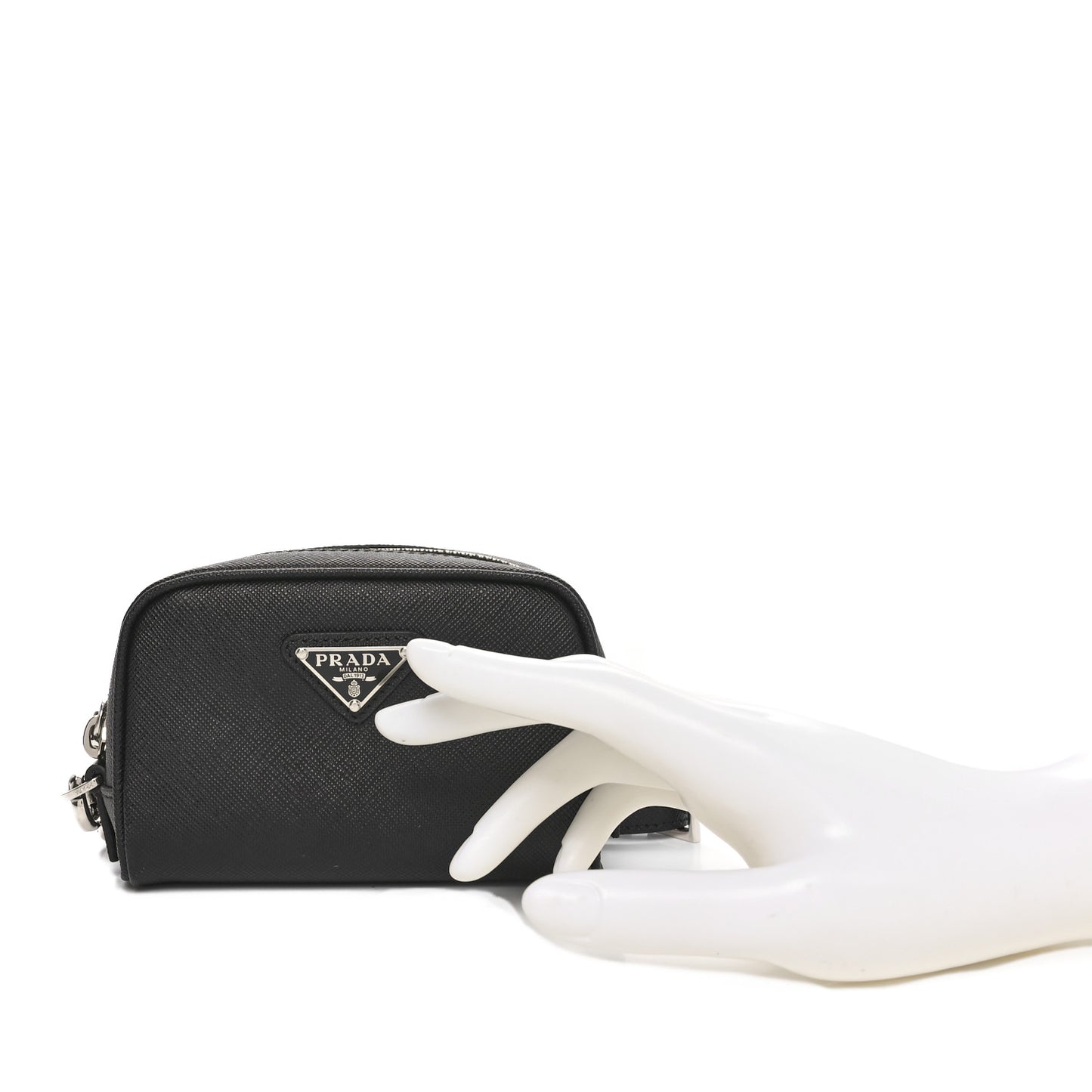 Saffiano Travel Zip Pouch Black