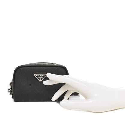 Prada Saffiano Travel Zip Pouch Black 2 of 9