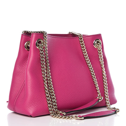 Gucci Cellarius Calfskin Small Soho Chain Shoulder Bag Bright Bouganville 3 of 9