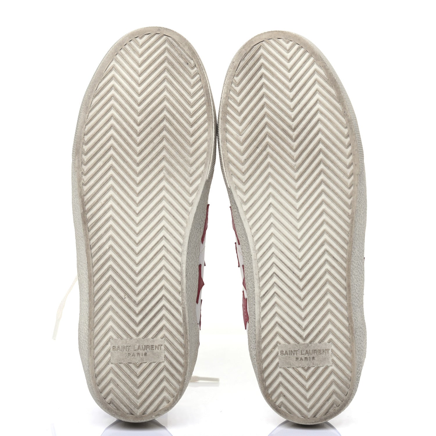 Saint Laurent Calfskin Star Court Sneakers 38.5 White Red 6 of 15