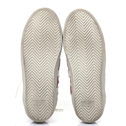 Saint Laurent Calfskin Star Court Sneakers 38.5 White Red 6 of 15