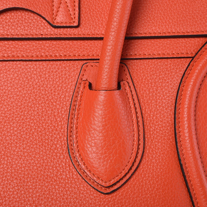 Celine Drummed Calfskin Mini Luggage Vermillion 10 of 12