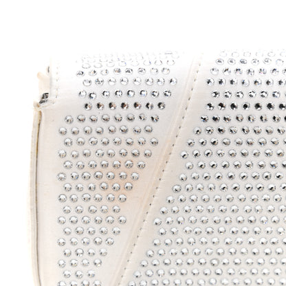 Versace Satin Crystal Virtus Chain Clutch White 10 of 10