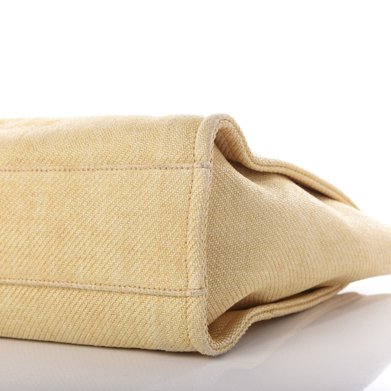 Chanel Canvas Small Deauville Tote Light Yellow 9 of 9
