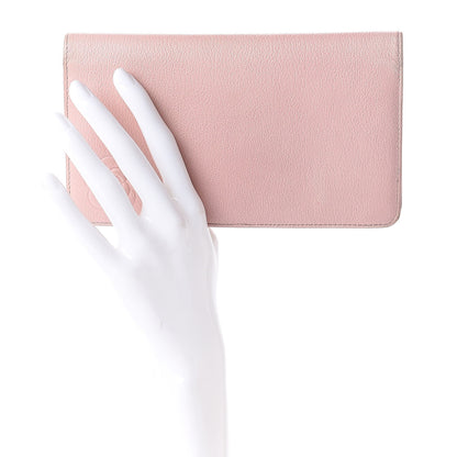Chanel Goatskin Camellia Yen Wallet Pink 2 of 9