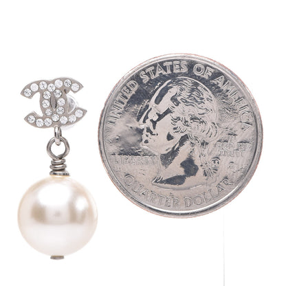 Chanel Crystal Pearl CC Drop Earrings 2 of 5