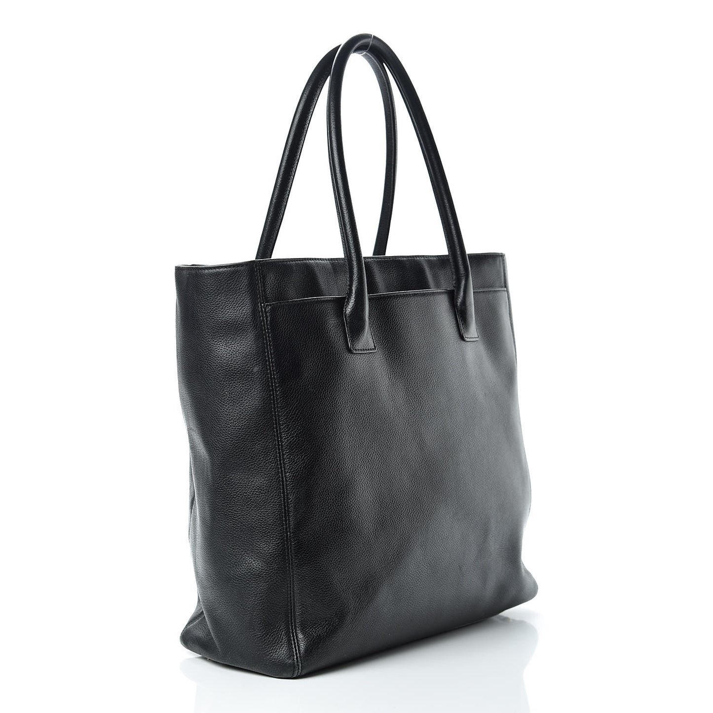 Calfskin Tall Cerf Tote Black
