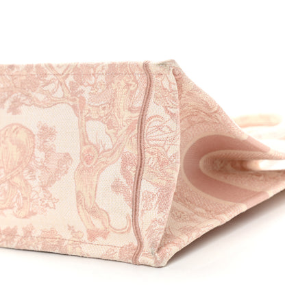 Christian Dior Canvas Embroidered Medium Dioriviera Toile De Jouy Book Tote Rose 10 of 14