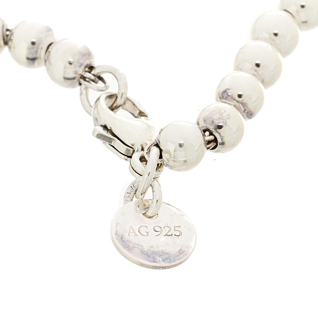 Sterling Silver 4mm Bow Bead Bracelet