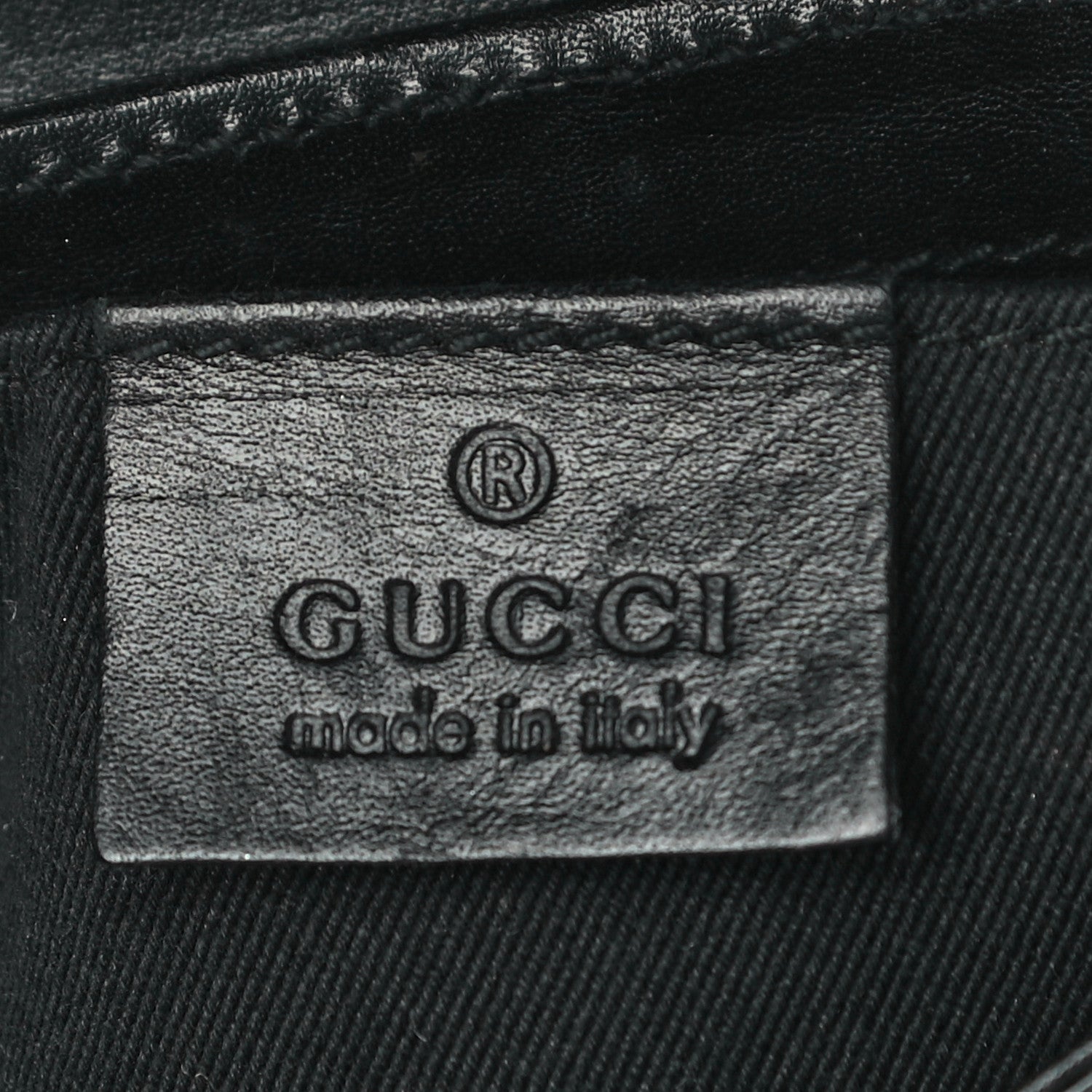 Gucci Calfskin Perforated GG Pochette Black 6 of 19