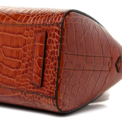 Givenchy Calfskin Crocodile Embossed Mini Antigona Cognac 9 of 10