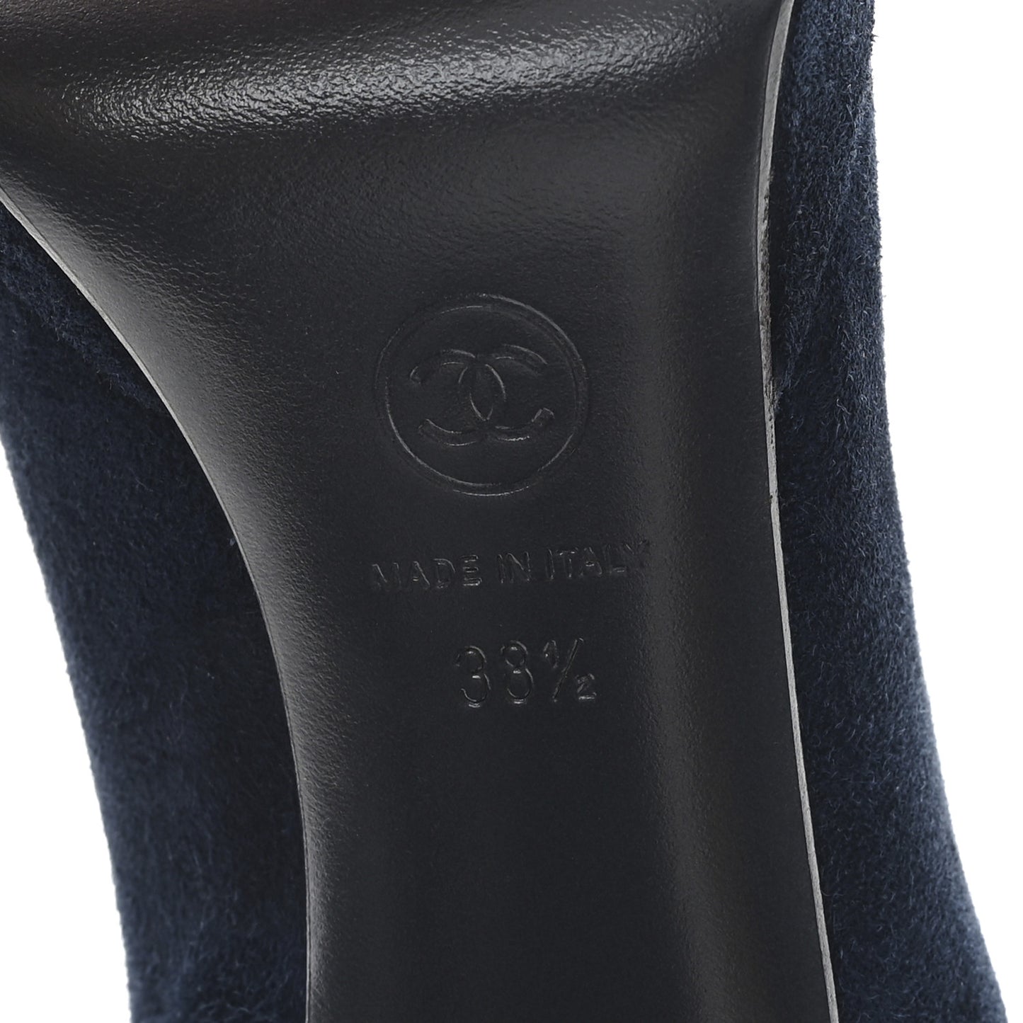 Suede Pearl CC Ankle Boots 38.5 Navy Blue