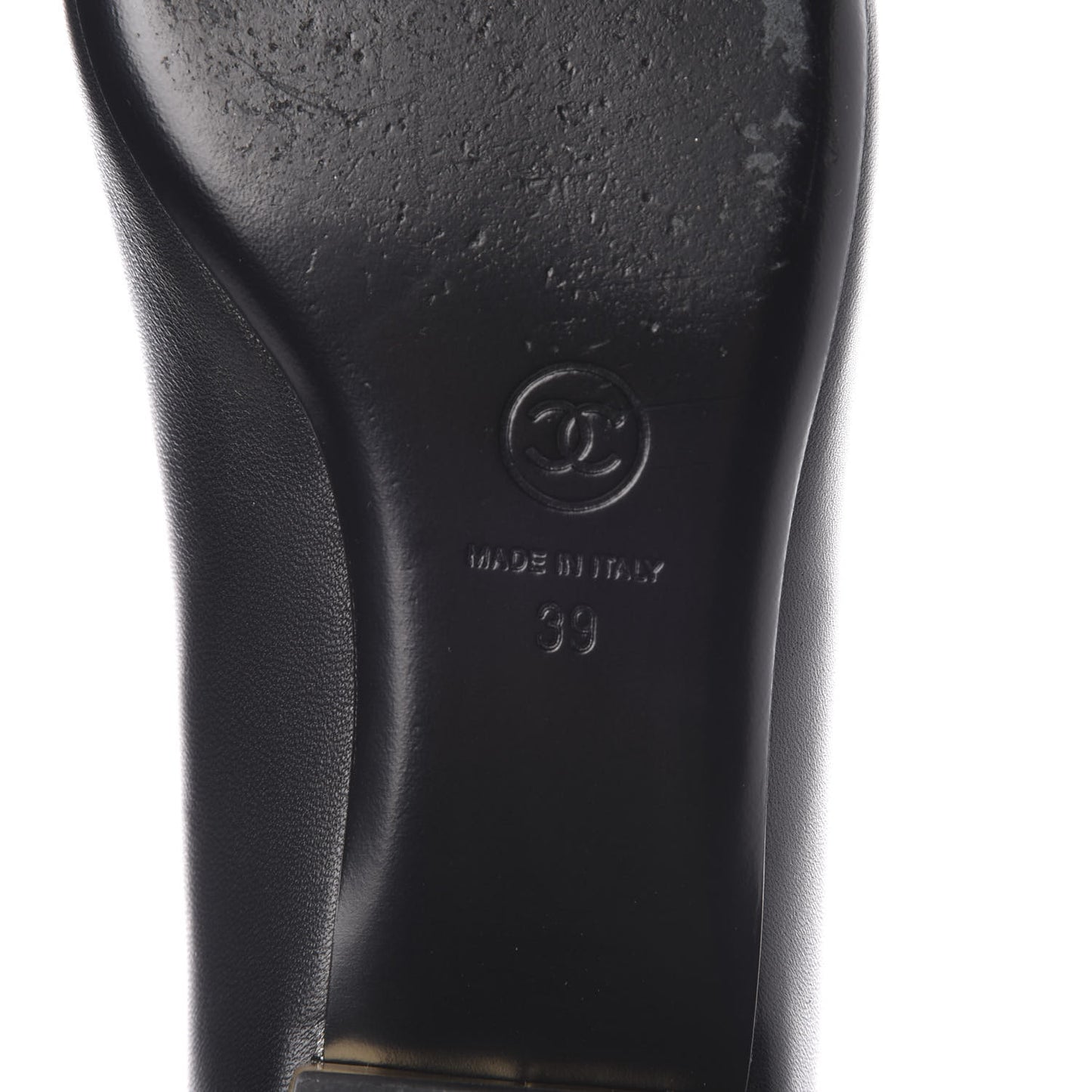 Lambskin CC Ballerina Flats 39 Black Beige