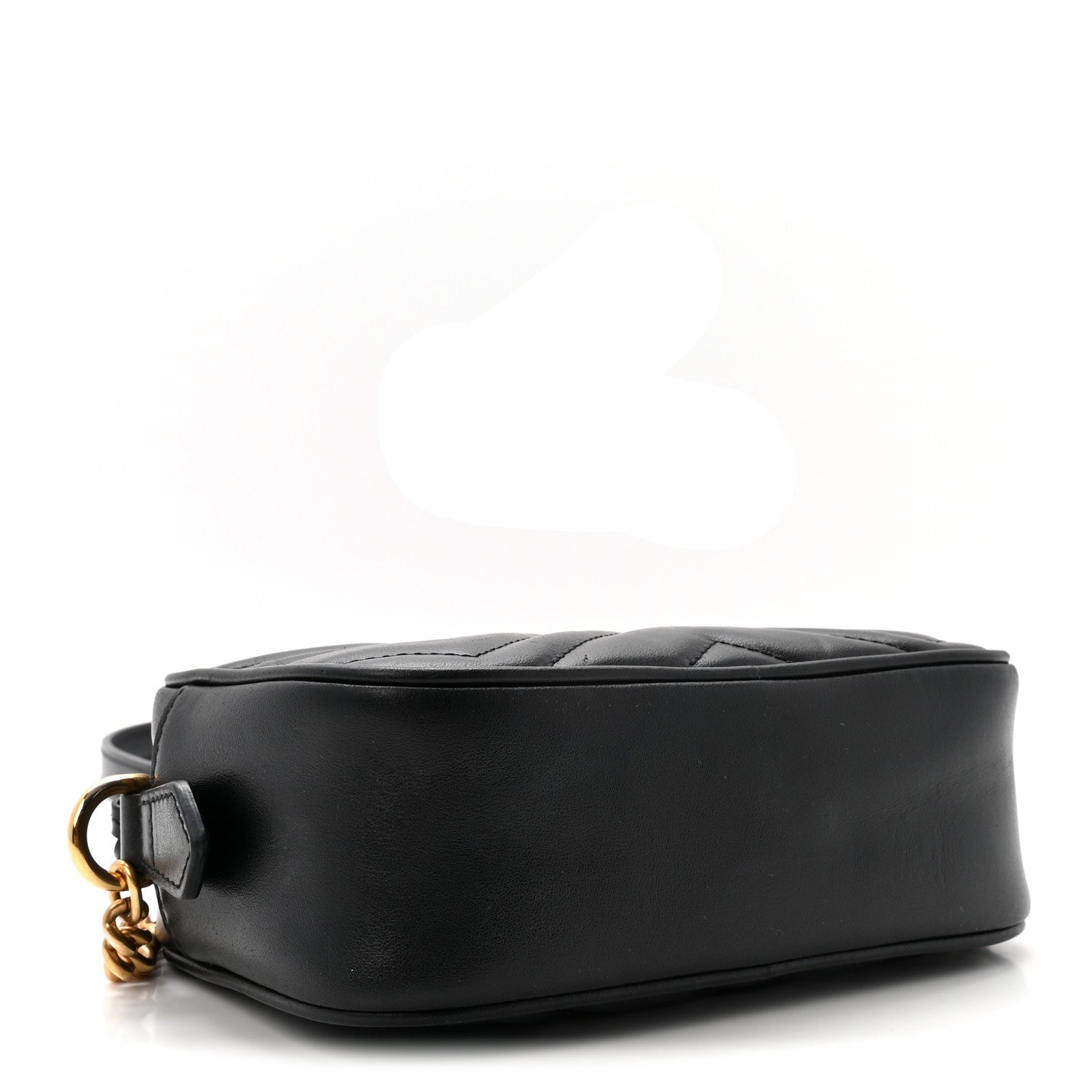 Gucci Calfskin Matelasse Mini GG Marmont Chain Shoulder Bag Black 4 of 10