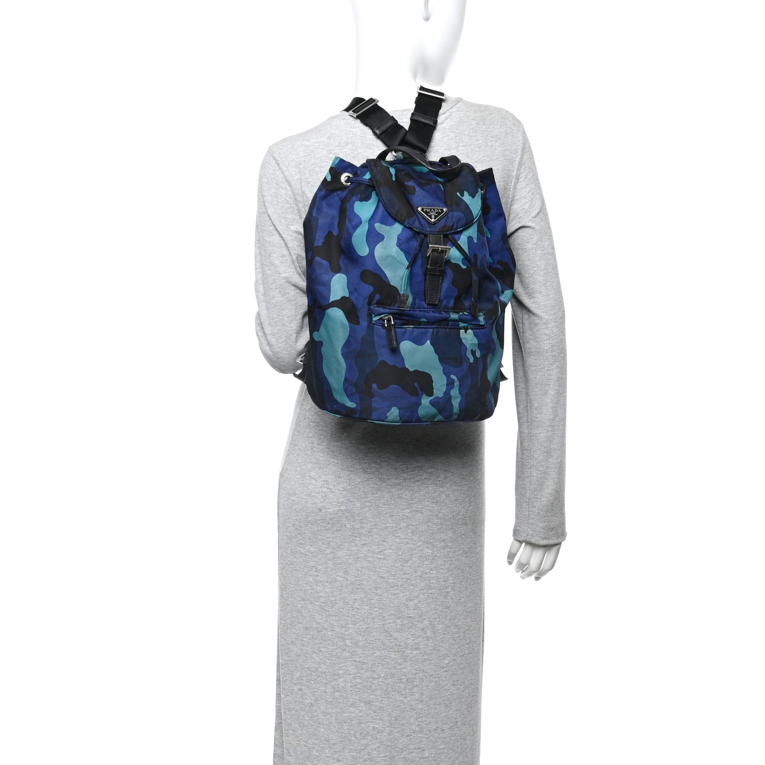 Prada Tessuto Nylon Camouflage Print Backpack Royal 2 of 10