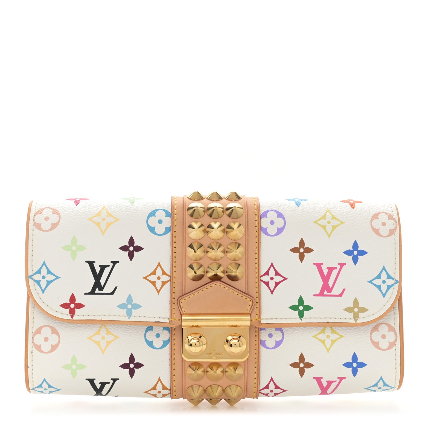 Monogram Multicolor Courtney Clutch White