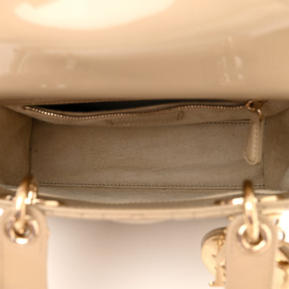 Christian Dior Patent Cannage Small Lady Dior Beige 5 of 10