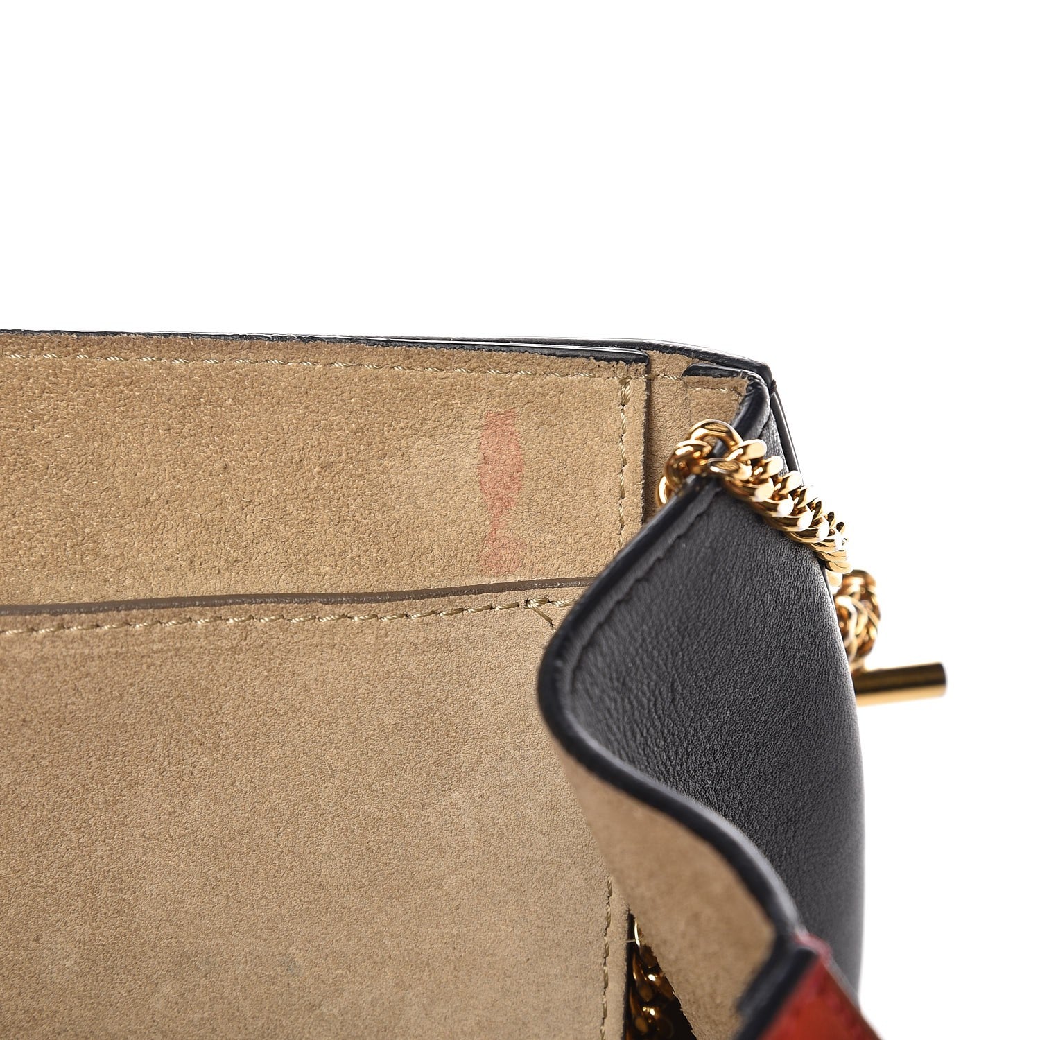Chloe Suede Smooth Calfskin Drew Shoulder Bag Plaid Red 10 of 12
