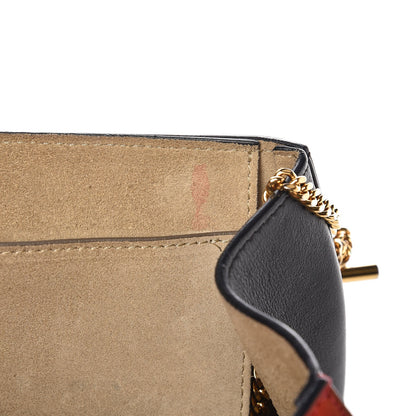 Chloe Suede Smooth Calfskin Drew Shoulder Bag Plaid Red 10 of 12