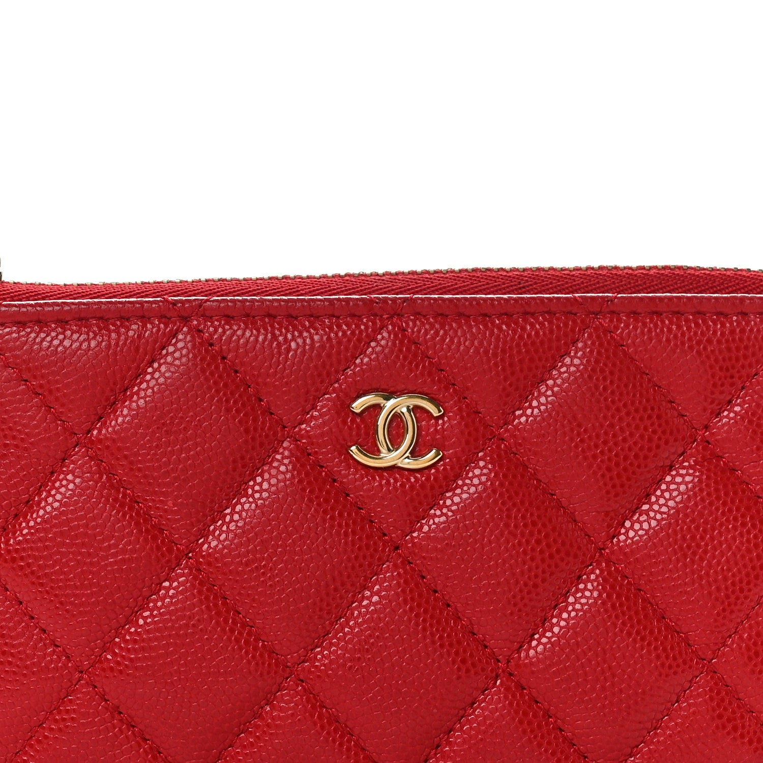 Chanel Caviar Quilted Small Cosmetic Case Red 8 of 8