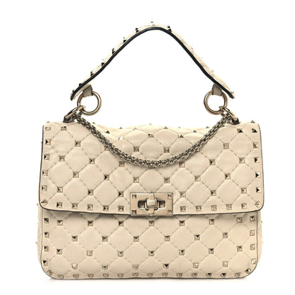 Valentino Garavani Nappa Medium Rockstud Spike Shoulder Bag Light Ivory 1 of 21