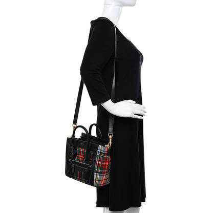 Celine Tartan Calfskin Nano Luggage Red Blue 2 of 18