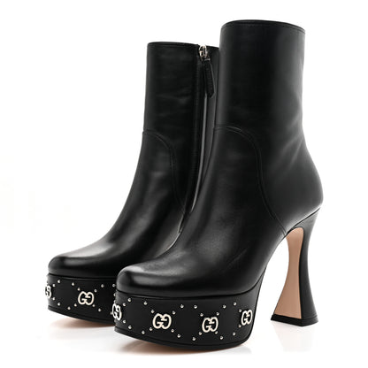 Gucci Nappa Platform Charlotte Ankle Boots 36 Black 4 of 10