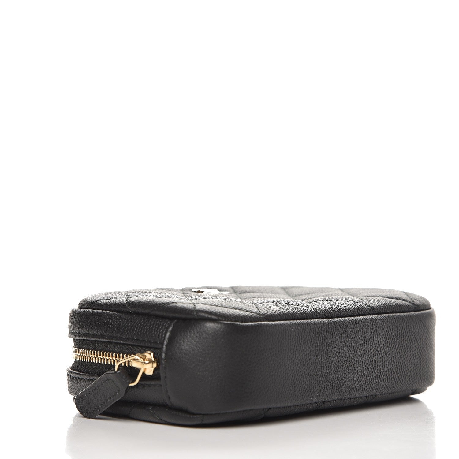 Chanel Caviar Quilted Small Curvy Pouch Cosmetic Case Black 4 of 7