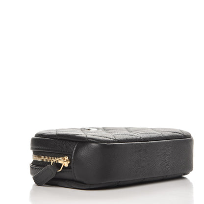 Chanel Caviar Quilted Small Curvy Pouch Cosmetic Case Black 4 of 7