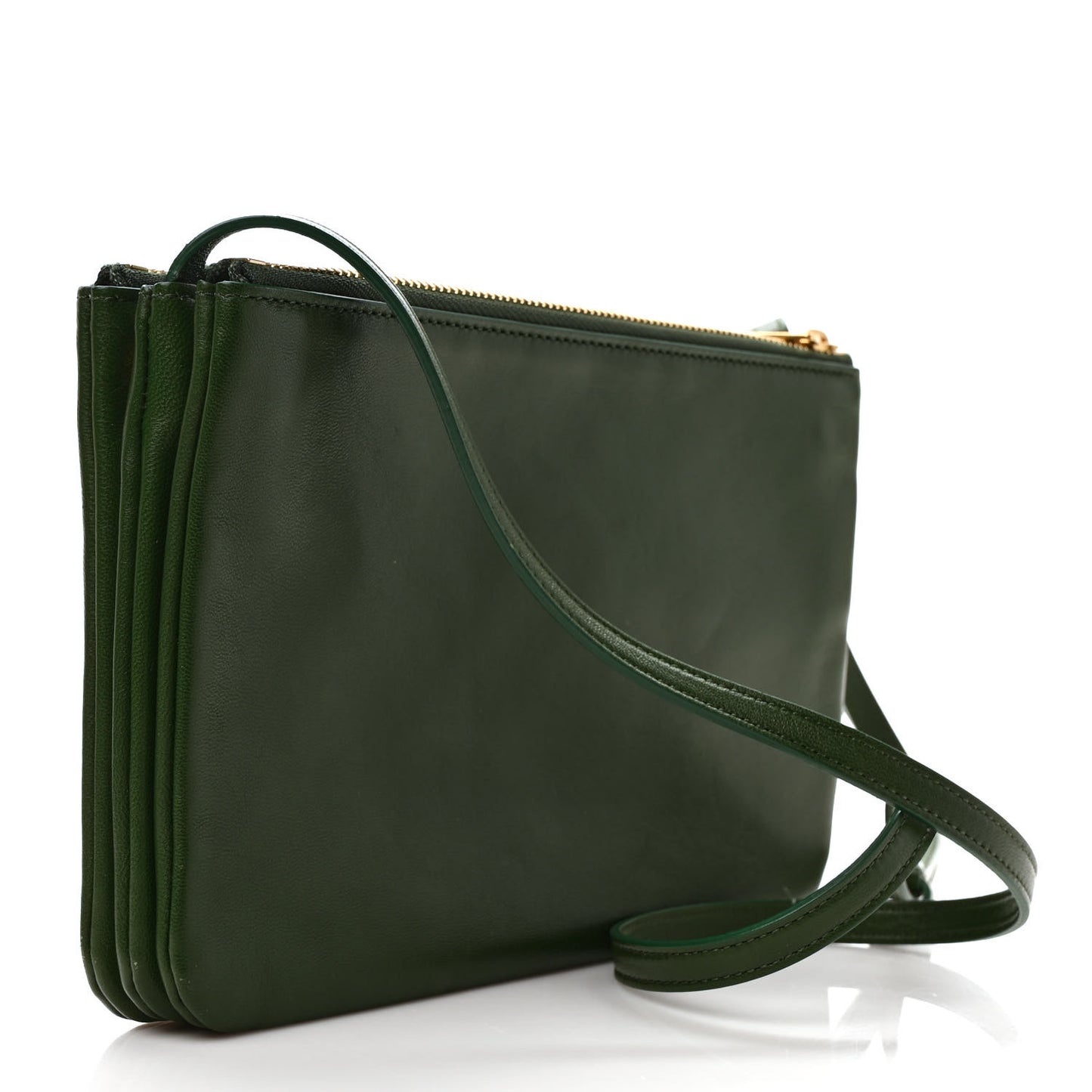 Lambskin Small Trio Crossbody Bag Dark Green