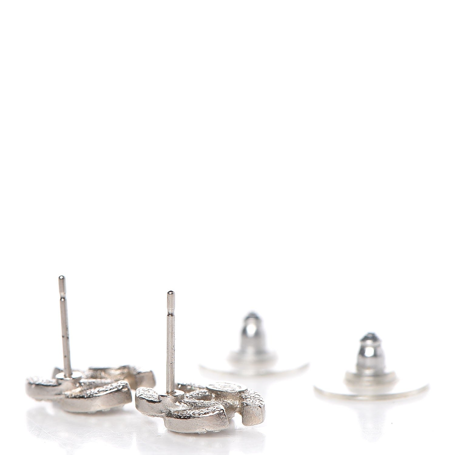 Chanel Crystal Mini CC Earrings Silver 4 of 5