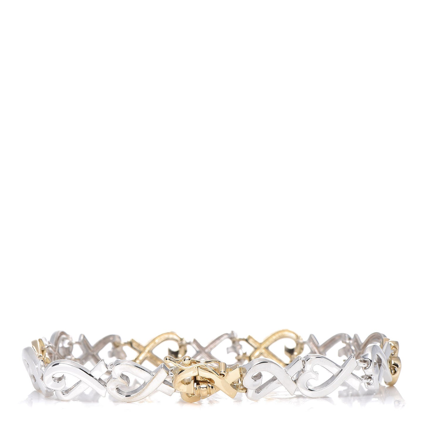 18K Yellow Gold Sterling Silver Paloma Picasso Loving Heart Bracelet