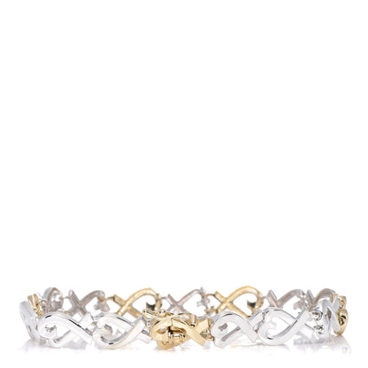Tiffany 18K Yellow Gold Sterling Silver Paloma Picasso Loving Heart Bracelet 3 of 4