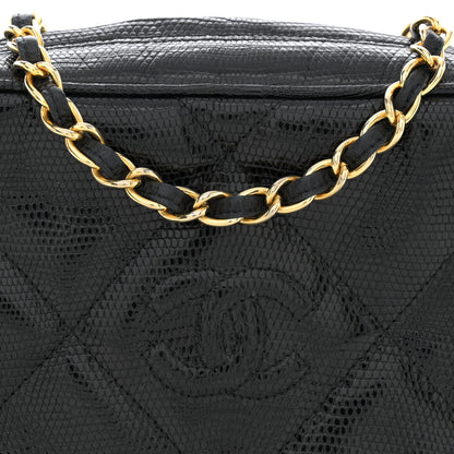 Chanel Lizard Quilted Small Tassel Camera Case Black 9 of 12