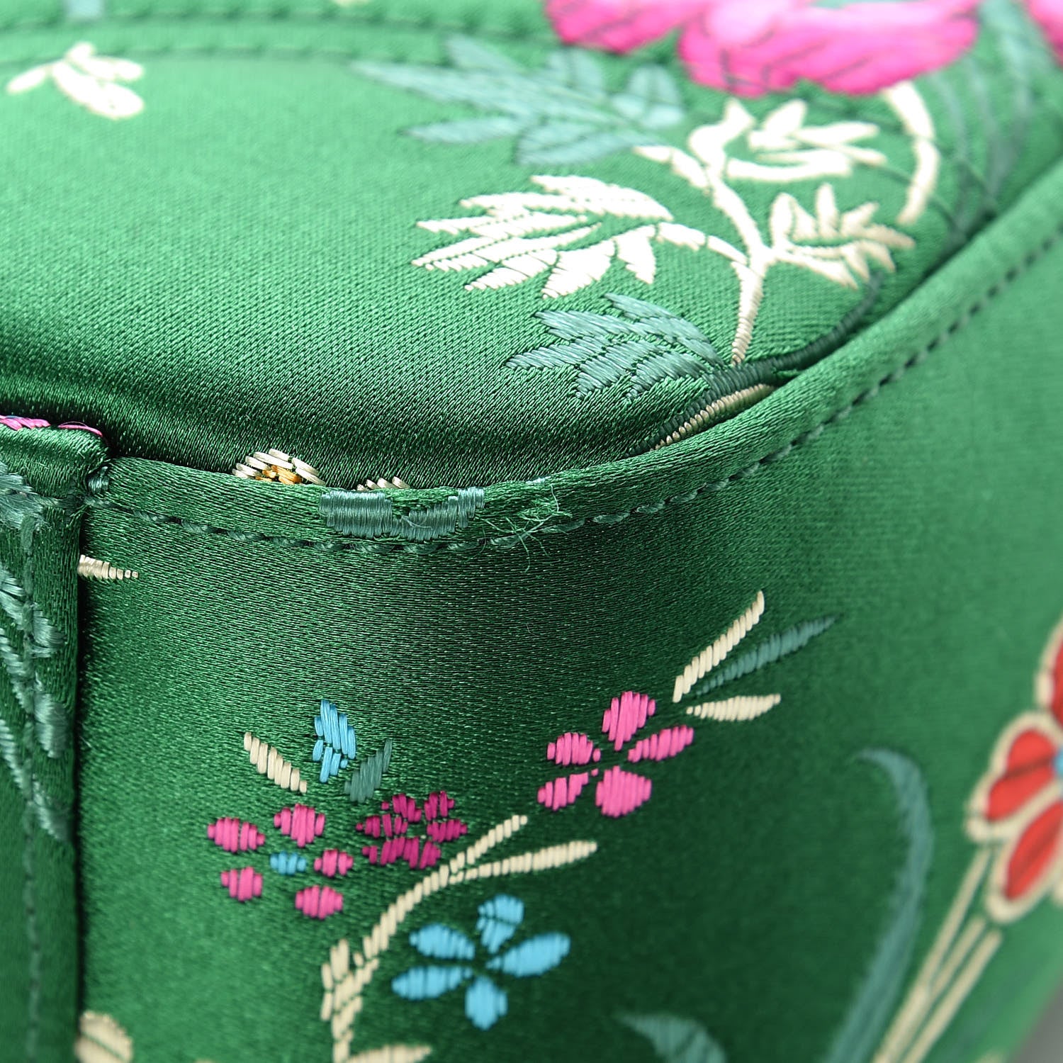 Gucci Jacquard Matelasse Floral Medium GG Marmont Shoulder Bag Green 10 of 15