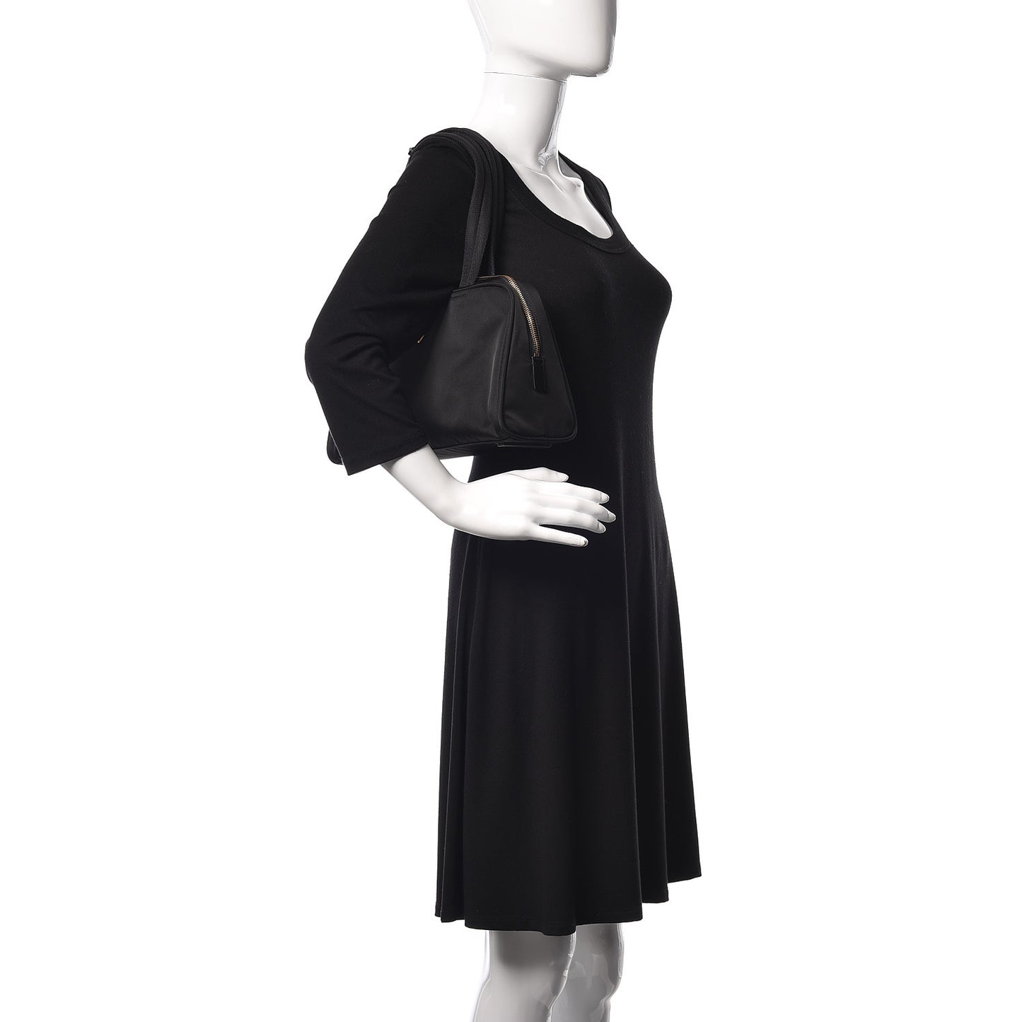 Tessuto Nylon Sport Semitracolla Shoulder Bag Black