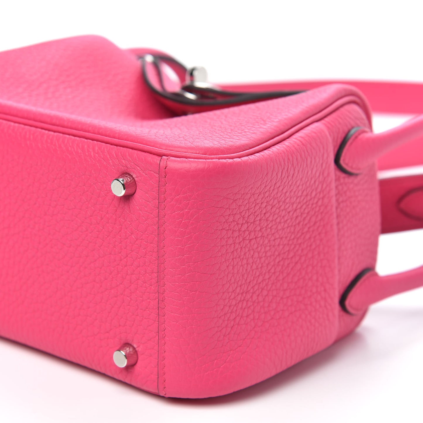 Taurillon Clemence Mini Lindy 20 Rose Shocking