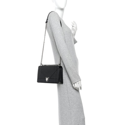 Christian Dior Grained Calfskin Medium Diorama Flap Bag Black 2 of 12