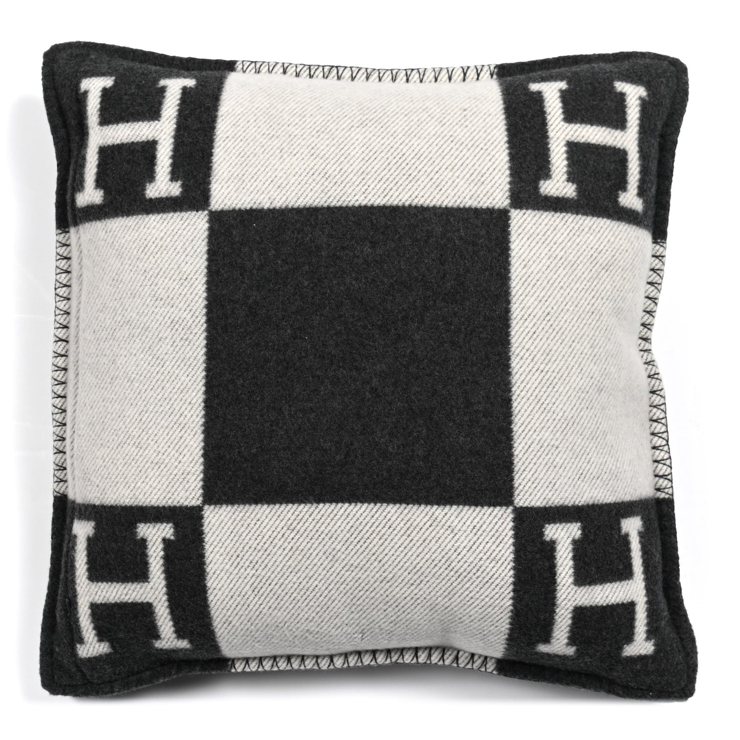 Wool Cashmere Avalon Pillow PM Ecru Gris Fonce