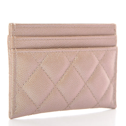 Chanel Iridescent Caviar Quilted Card Holder Beige 3 of 11